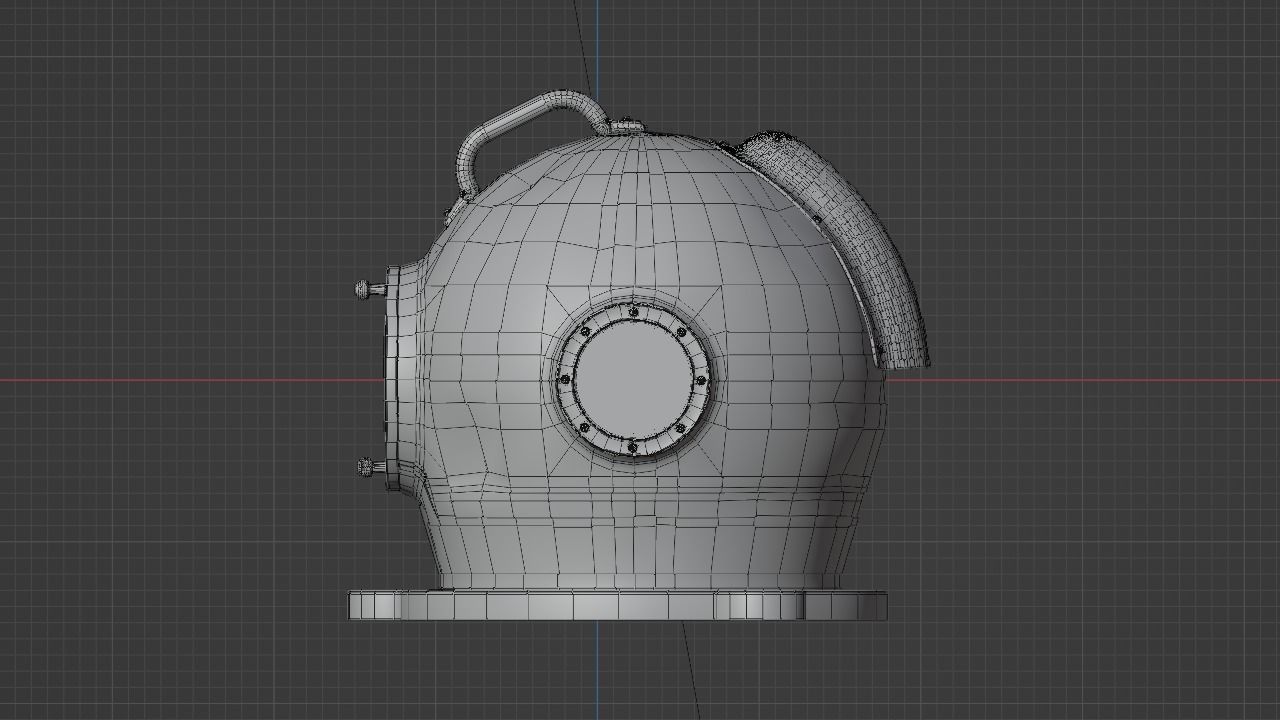 Hard hat dive helmet 3D model_5
