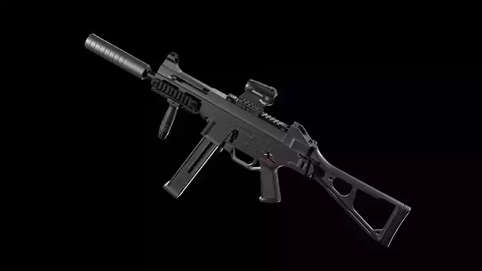 Tactical SMG Heckler and Koch UMP 45 ACP Low-poly 3D model