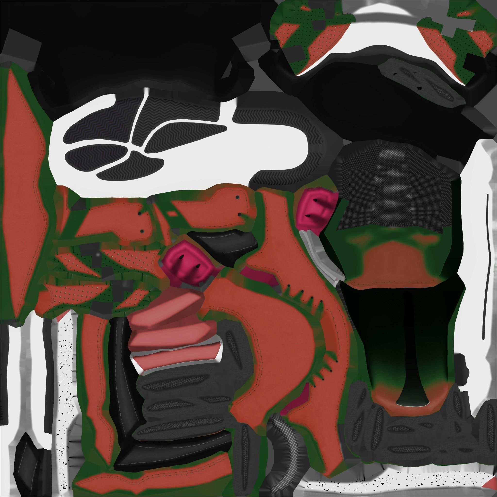 3D NEW HIGH SHOES - BLACK-BROWN Low-poly 3D model_8