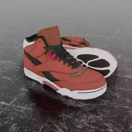 3D NEW HIGH SHOES - BLACK-BROWN Low-poly 3D model