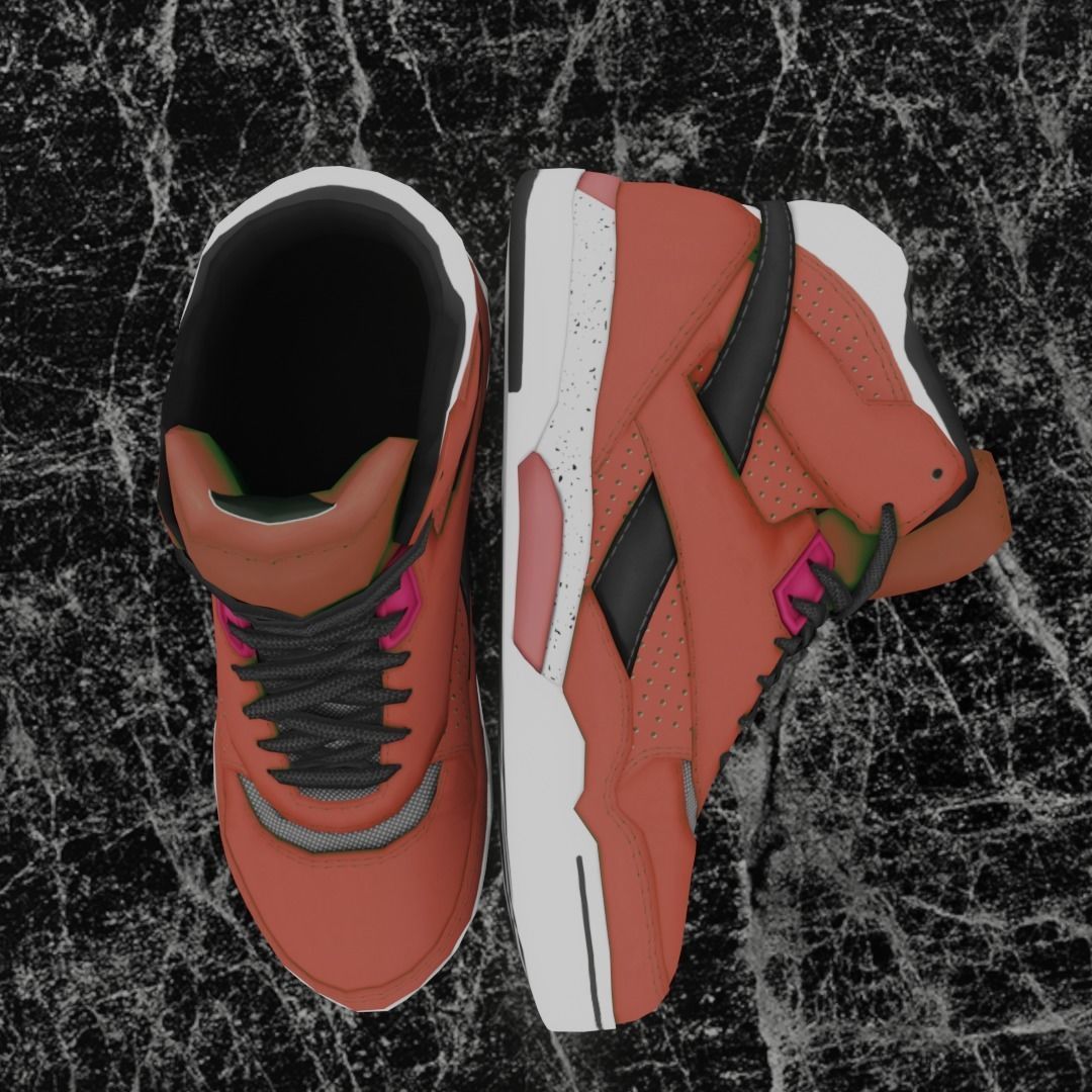 3D NEW HIGH SHOES - BLACK-BROWN Low-poly 3D model_2