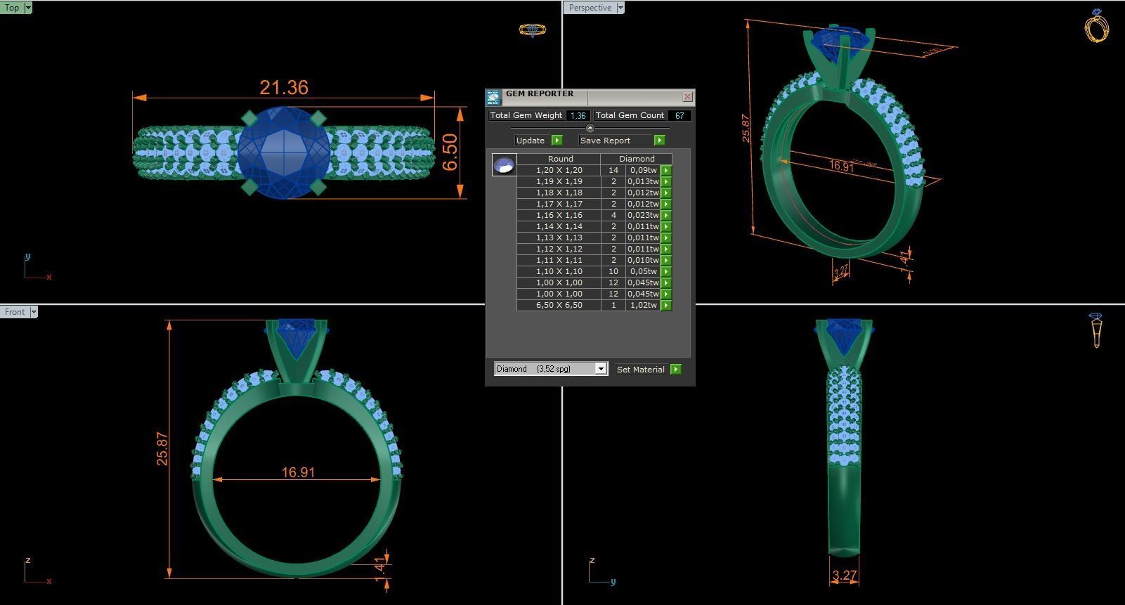 Woman Solitaire Ring 754 3D print model_5