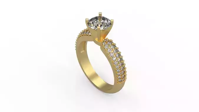 Woman Solitaire Ring 754