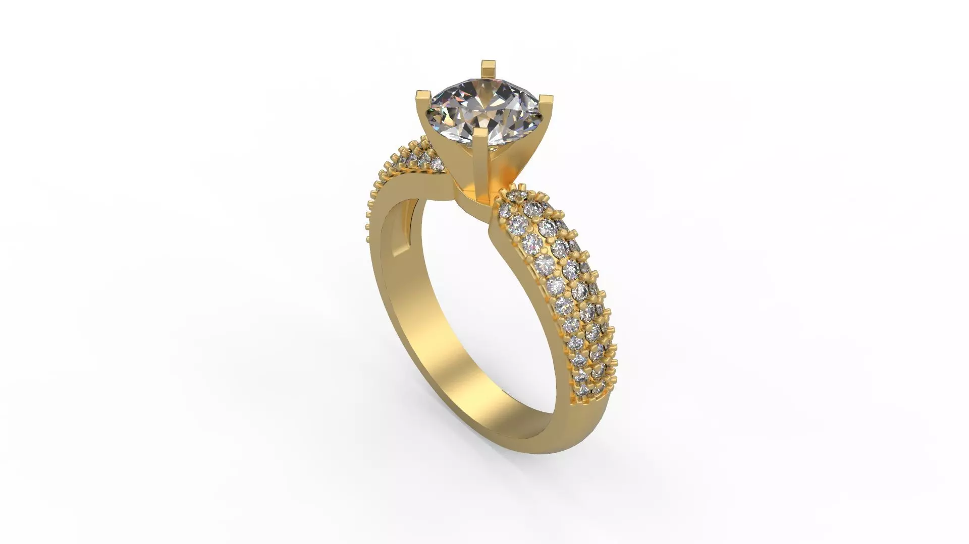 Woman Solitaire Ring 754 3D print model_0