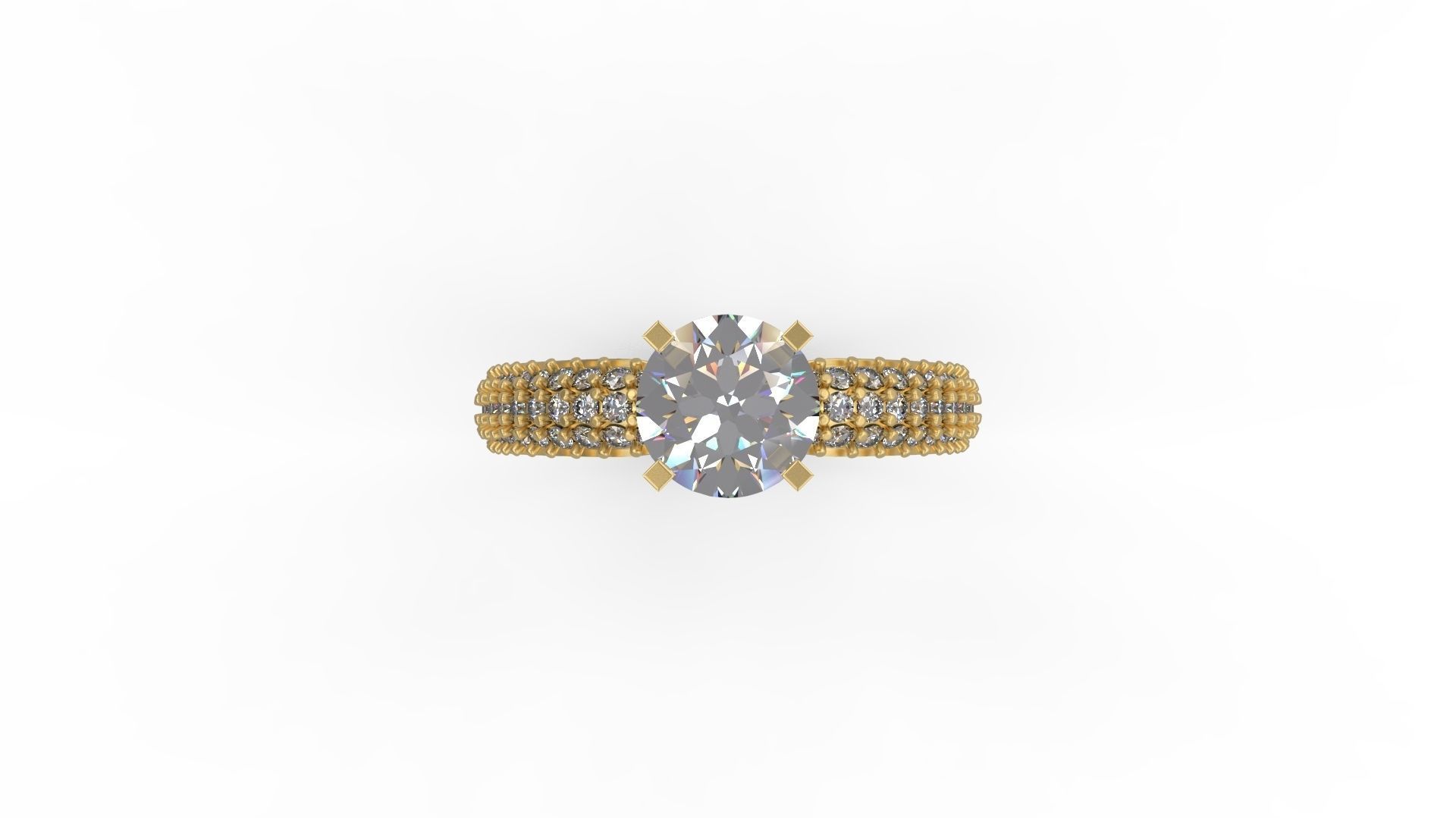 Woman Solitaire Ring 754 3D print model_4