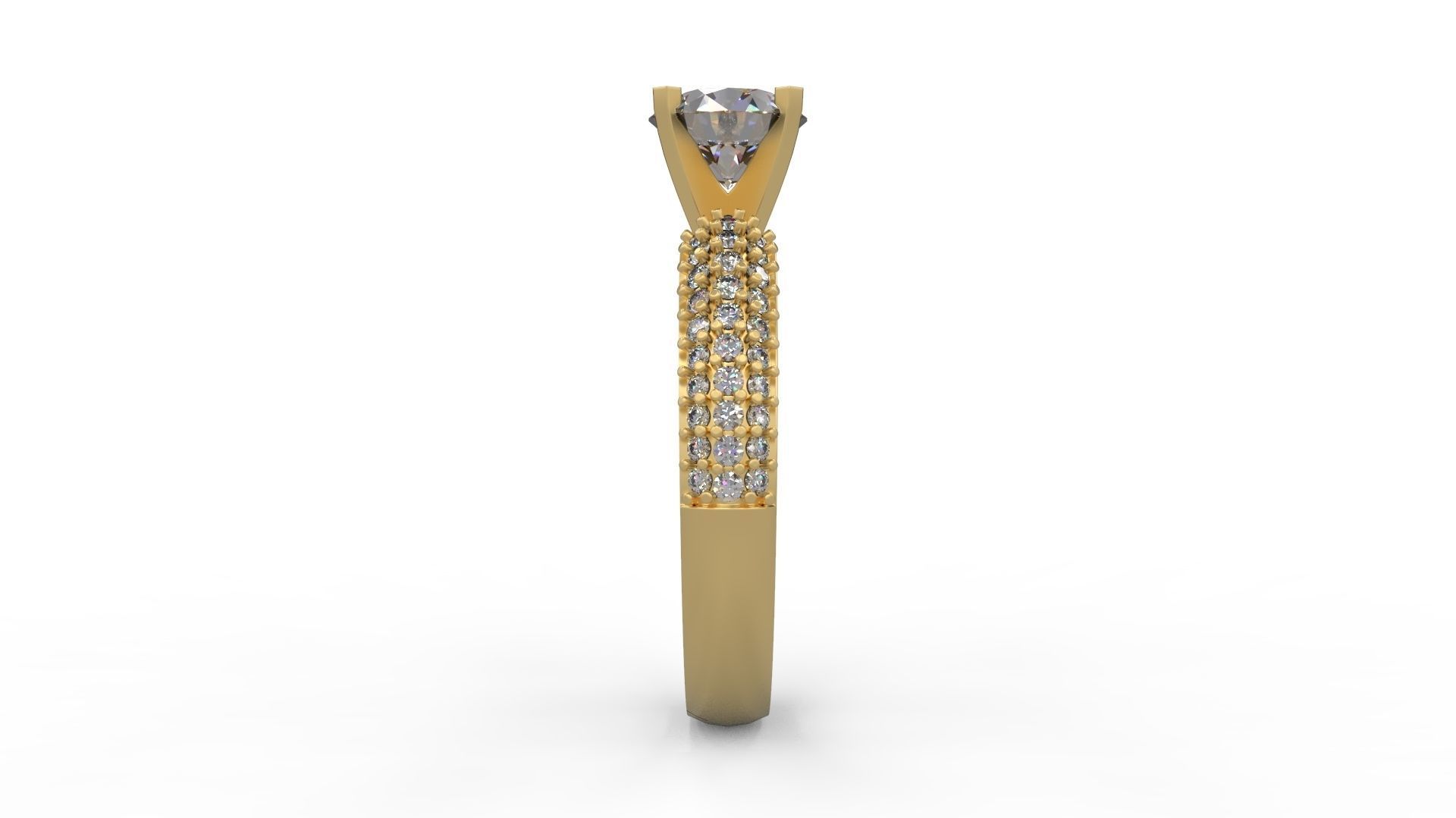 Woman Solitaire Ring 754 3D print model_2