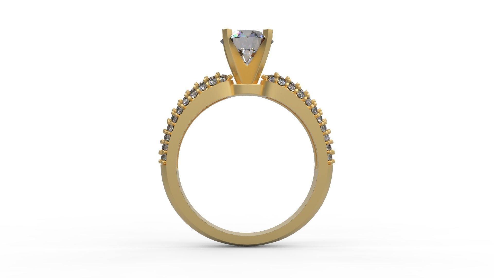 Woman Solitaire Ring 754 3D print model_1