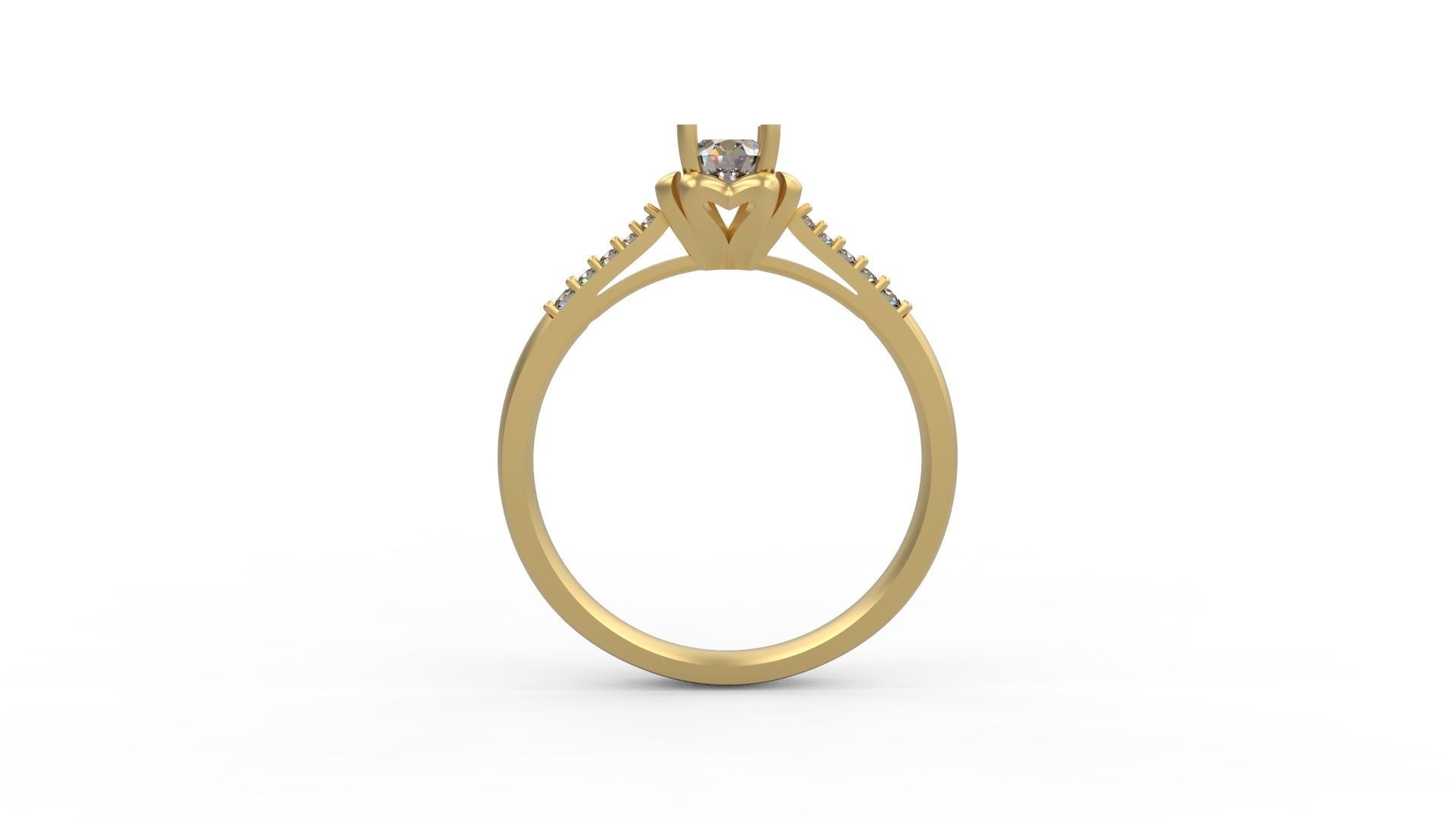 Woman Solitaire Ring 762 3D print model_1