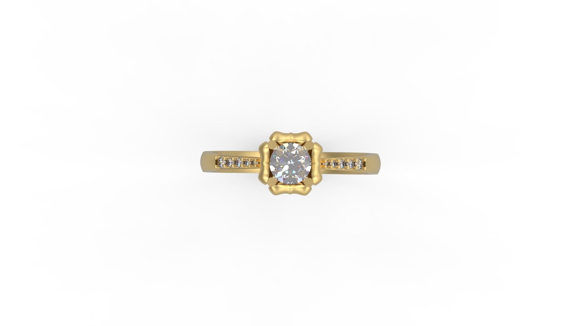 Woman Solitaire Ring 762 3D print model_4