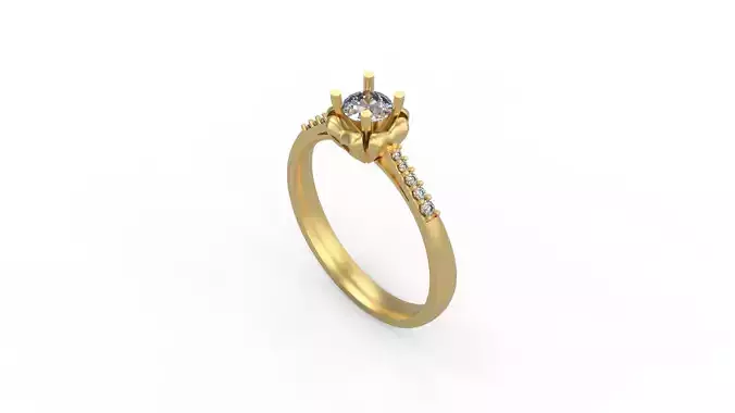 Woman Solitaire Ring 762