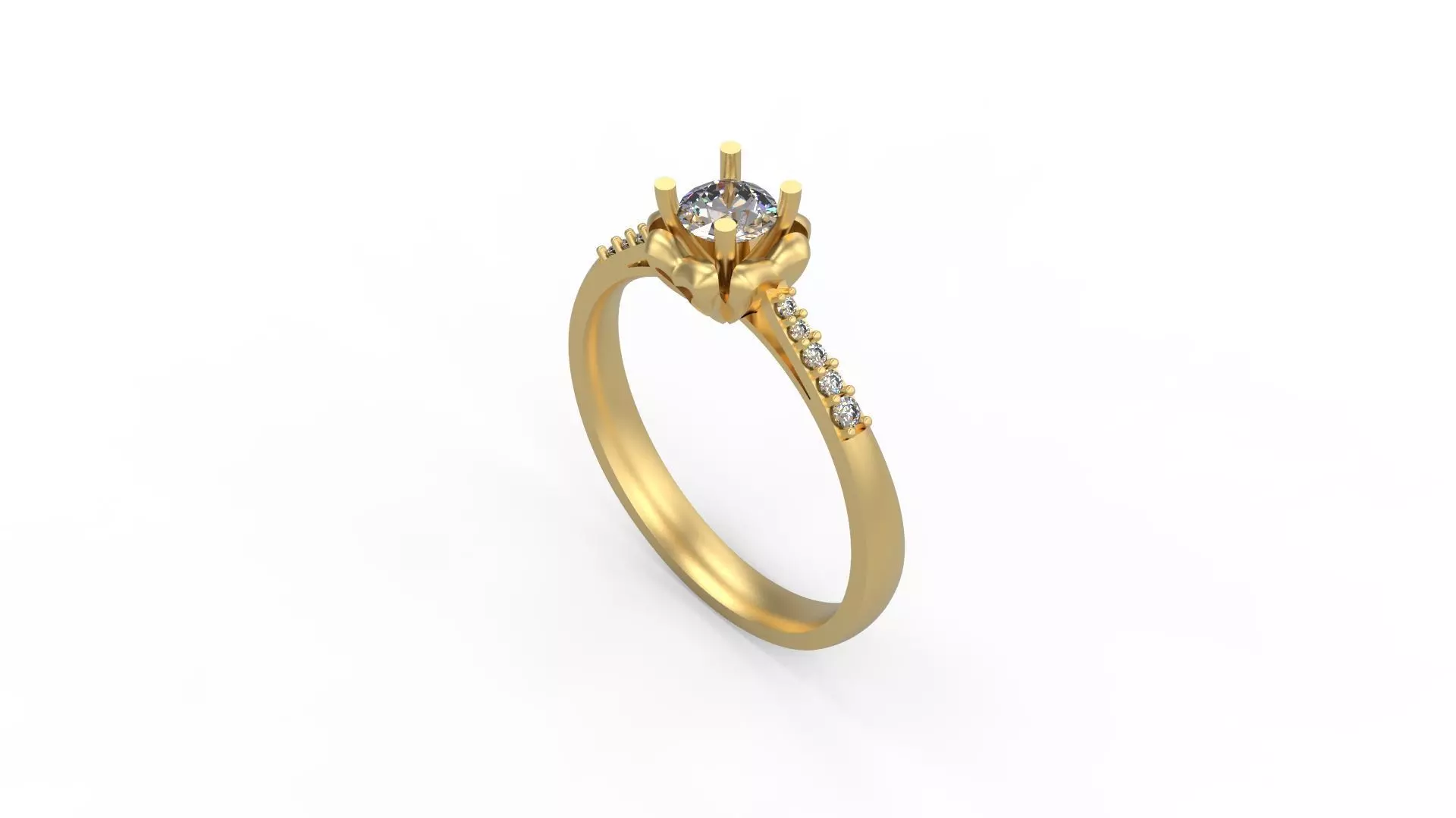 Woman Solitaire Ring 762 3D print model_0