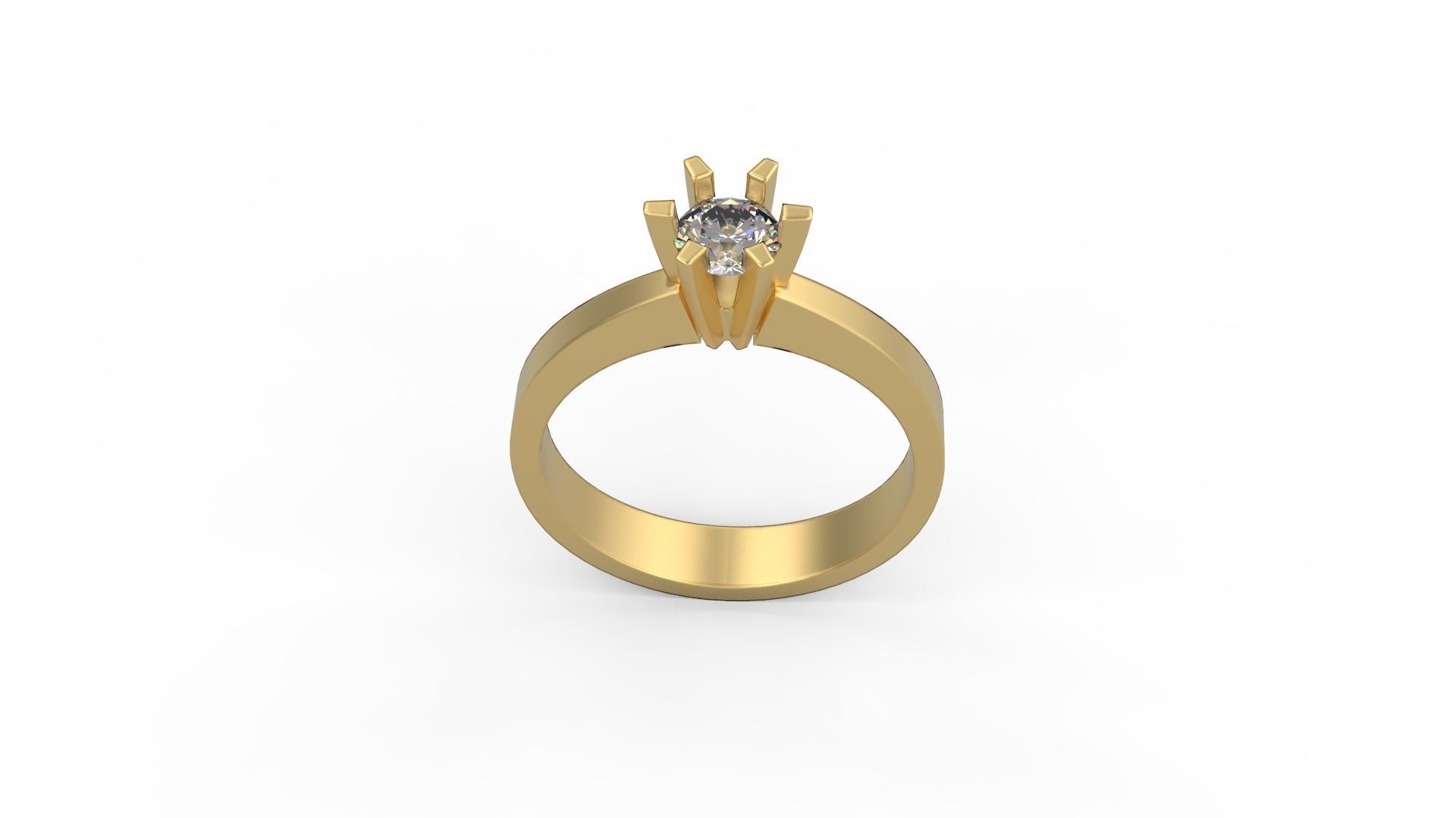Woman Solitaire Ring 763 3D print model_3