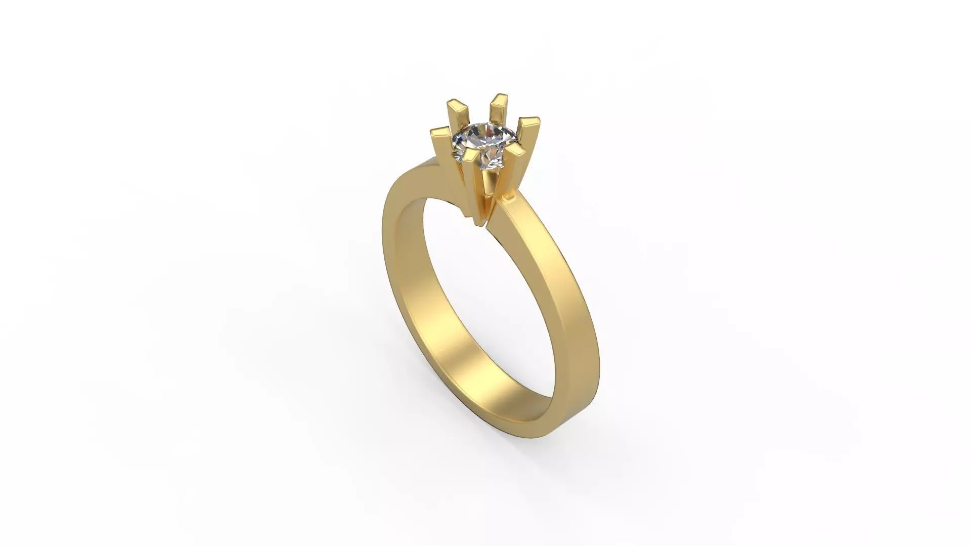 Woman Solitaire Ring 763 3D print model_0