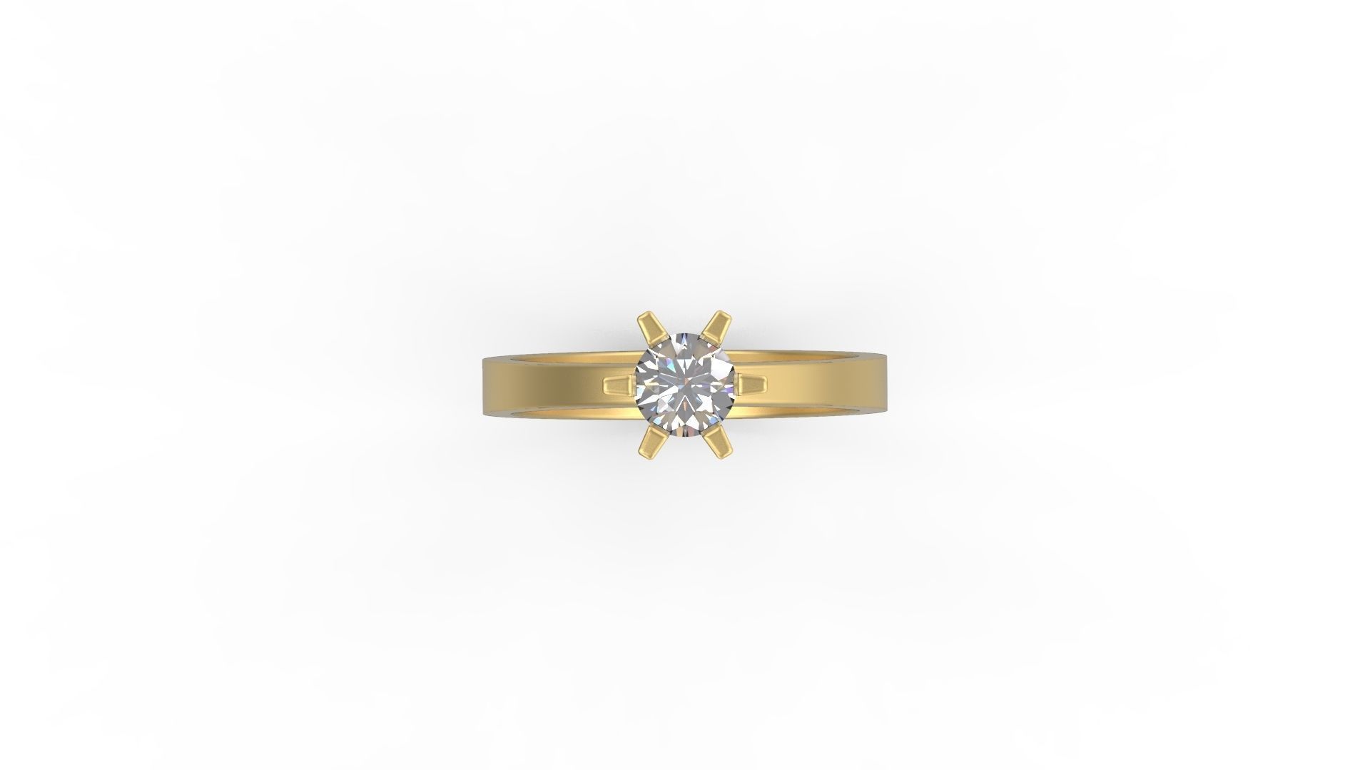 Woman Solitaire Ring 763 3D print model_4
