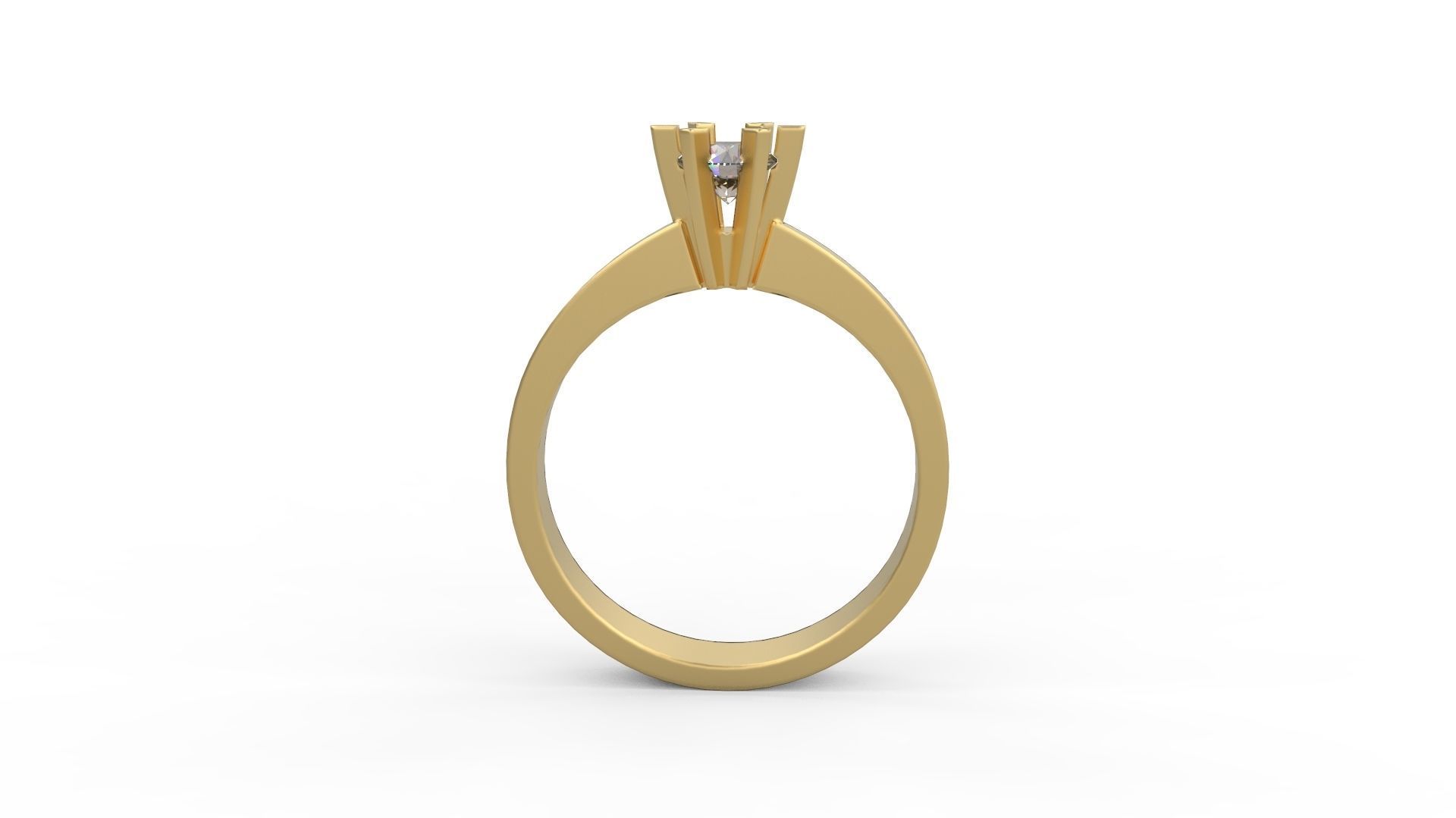 Woman Solitaire Ring 763 3D print model_1