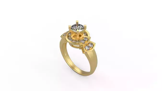 Woman Solitaire Ring 766