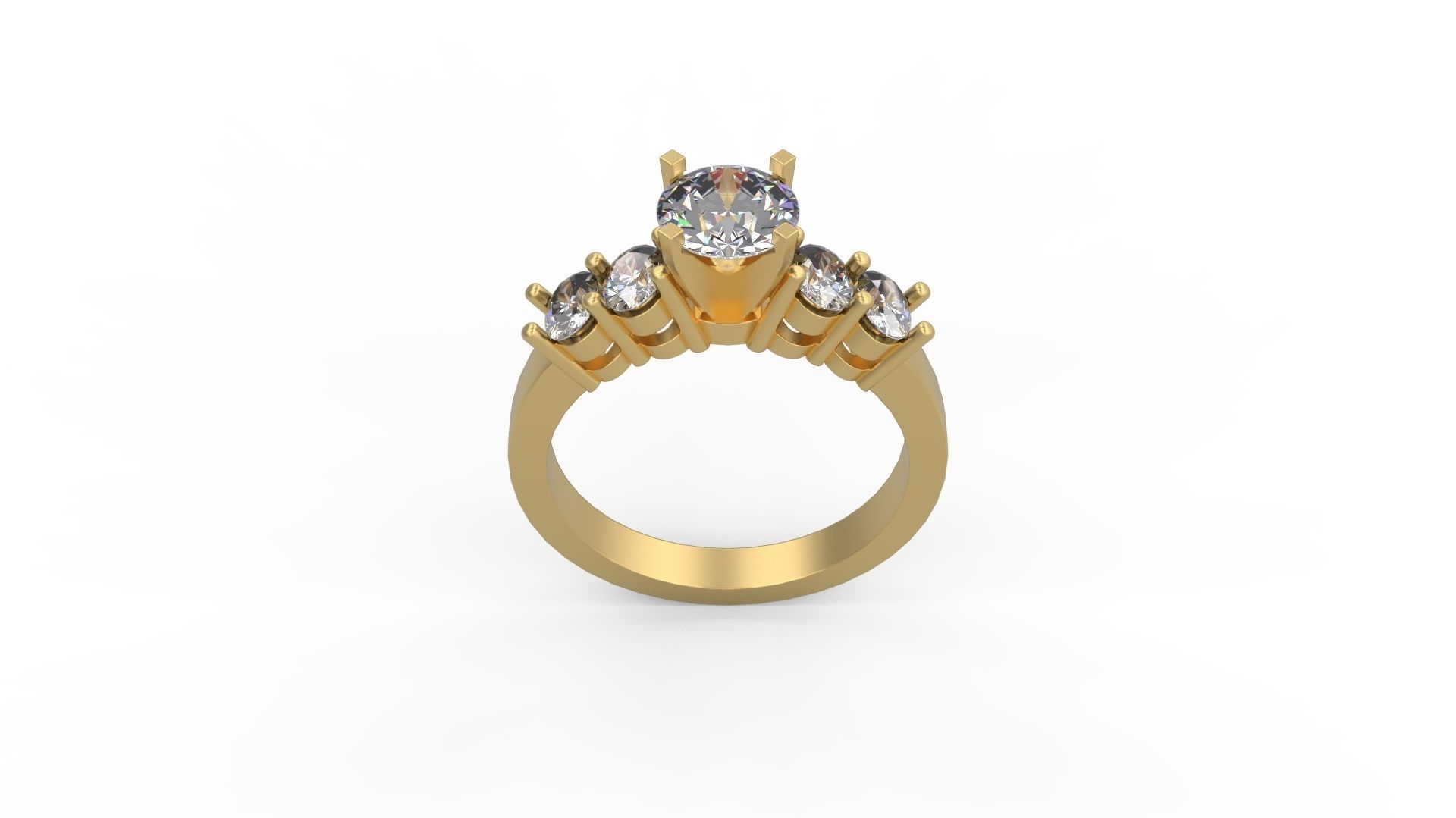 Woman Solitaire Ring 771 3D print model_3