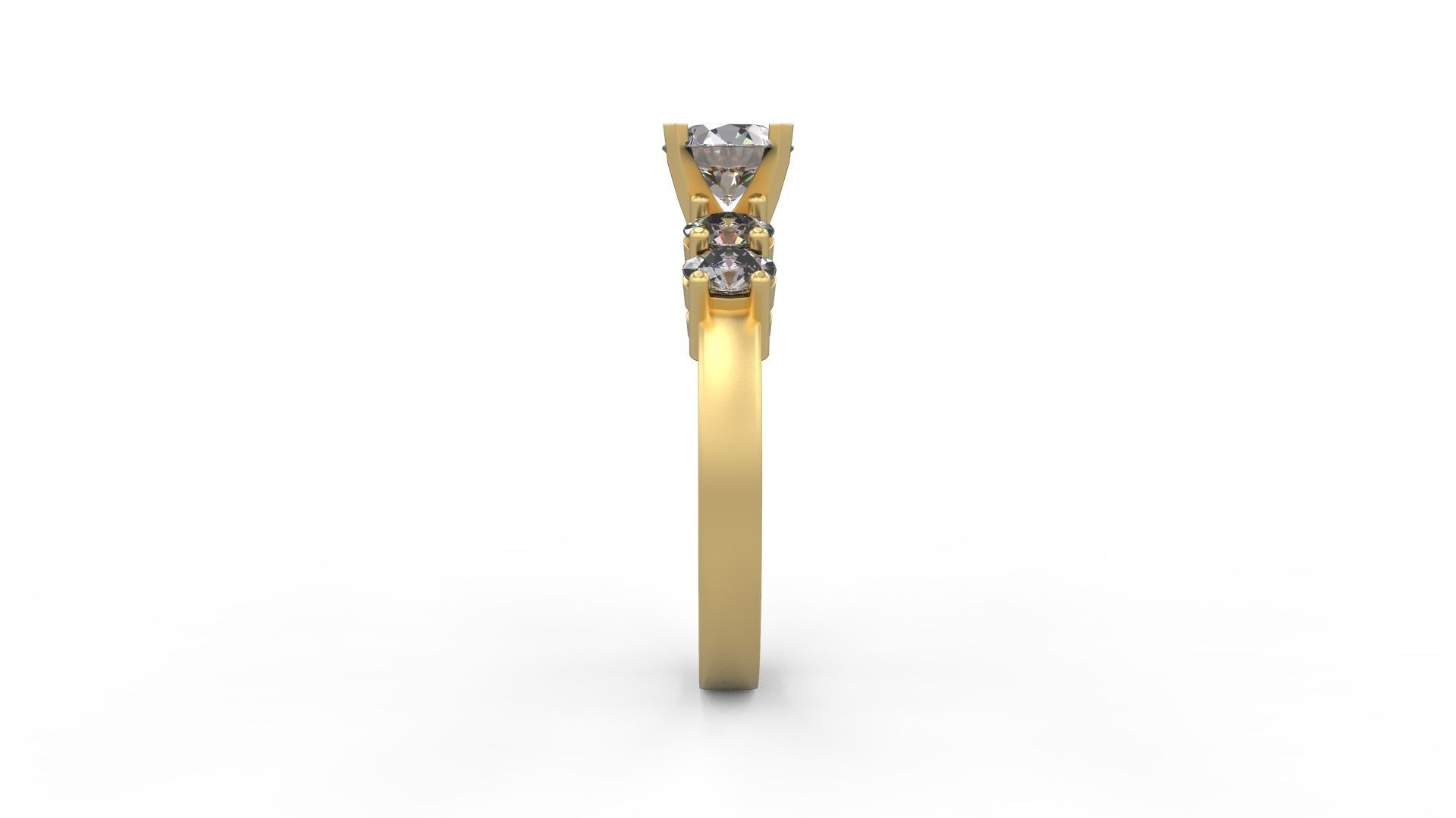Woman Solitaire Ring 771 3D print model_2