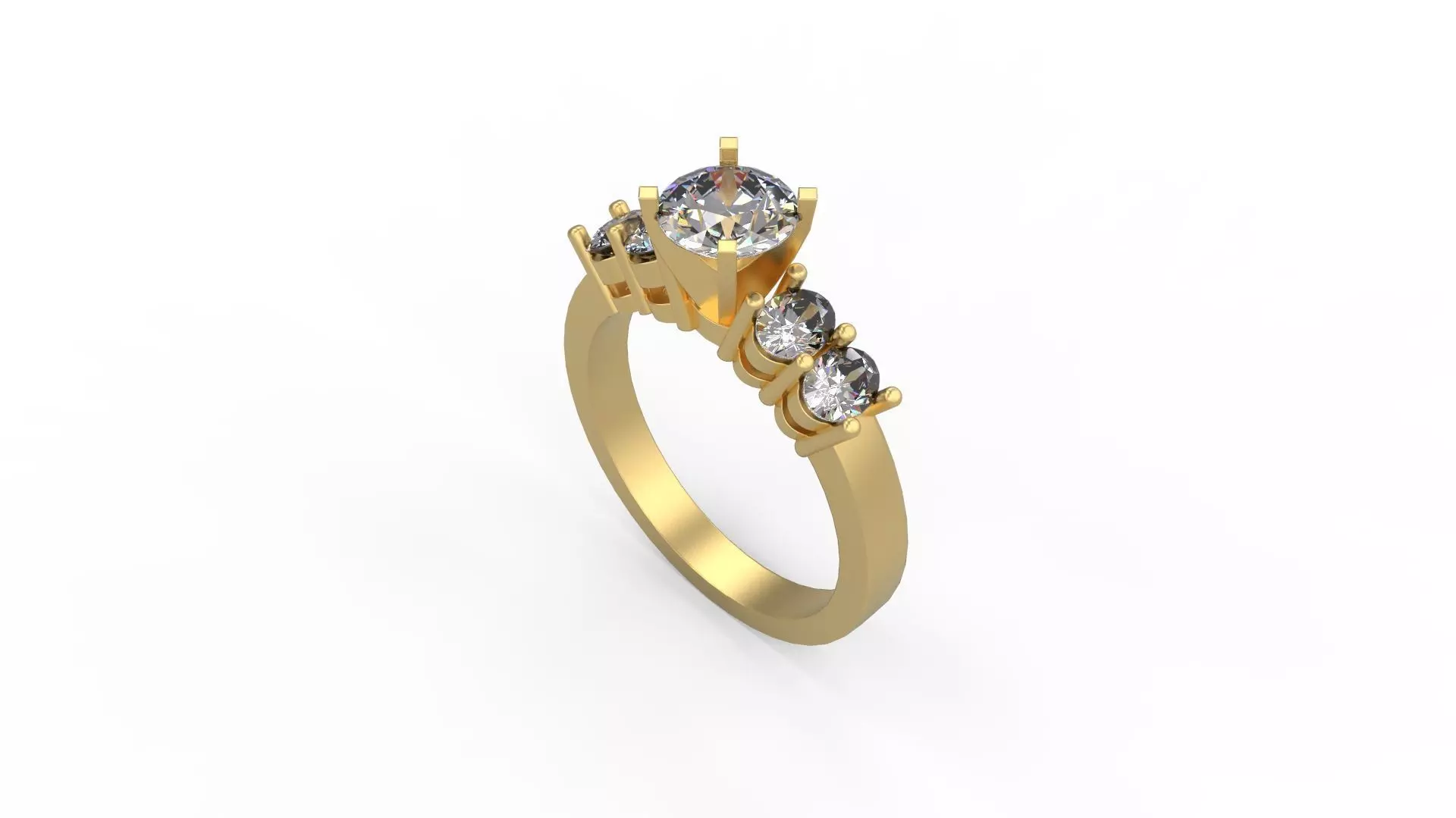 Woman Solitaire Ring 771 3D print model_0