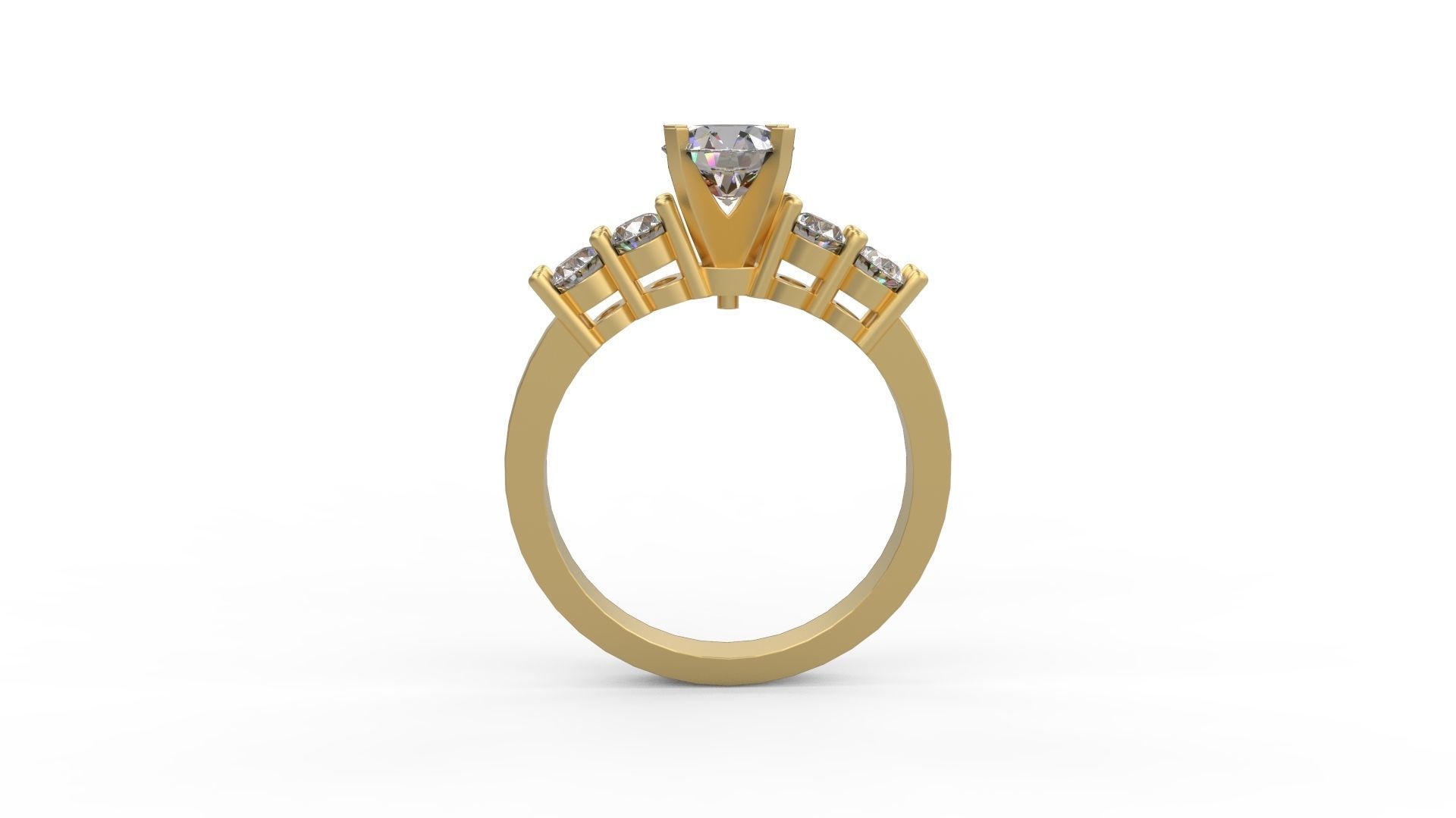 Woman Solitaire Ring 771 3D print model_1