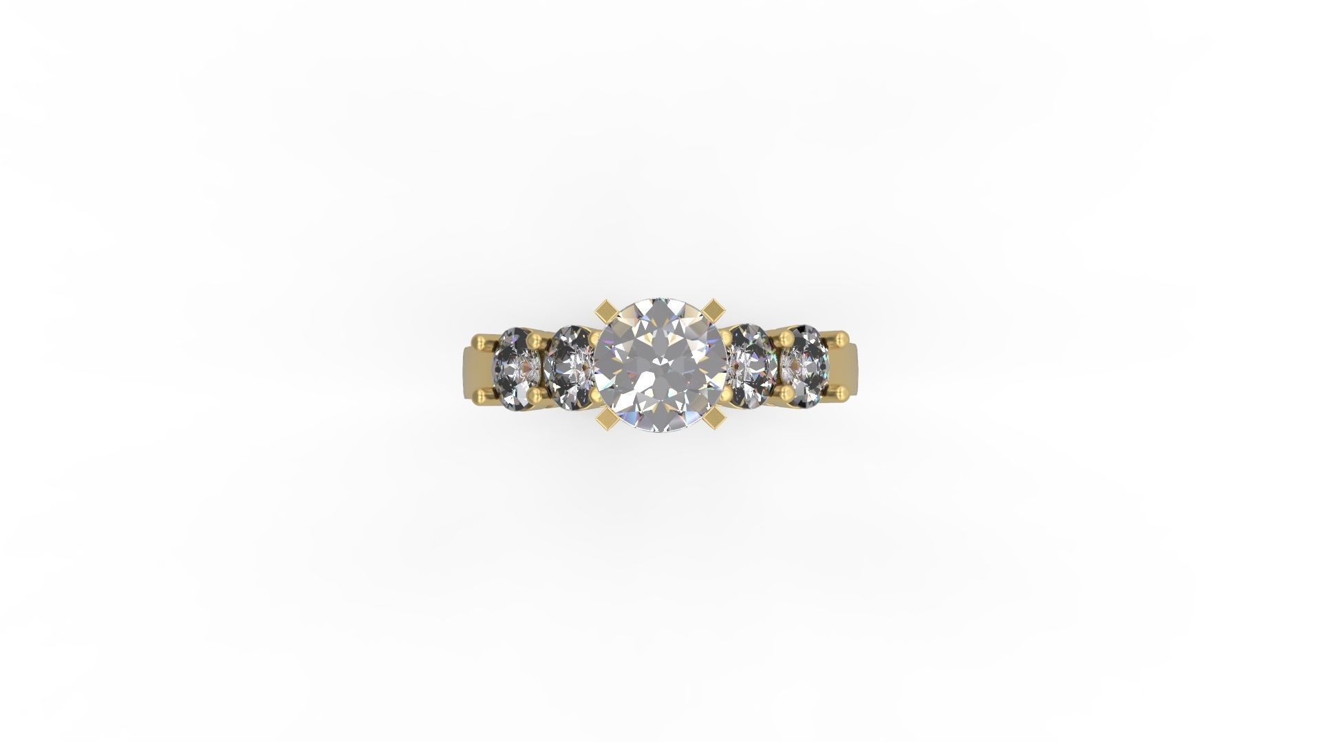 Woman Solitaire Ring 771 3D print model_4