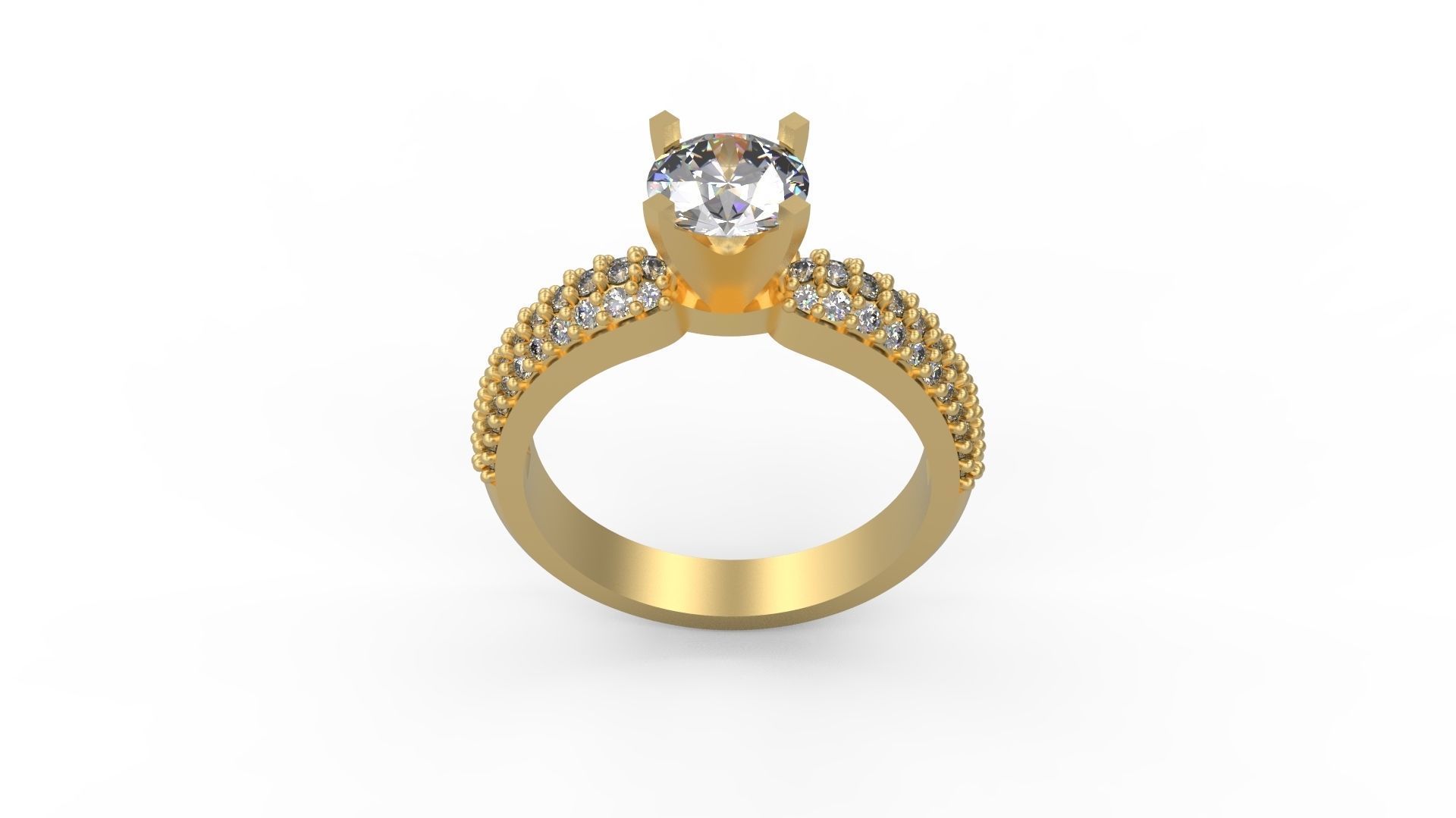 Woman Solitaire Ring 726 3D print model_3