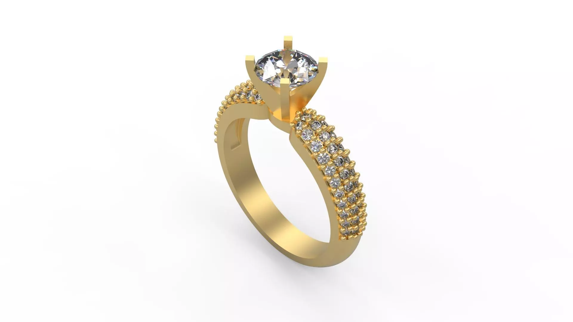 Woman Solitaire Ring 726 3D print model_0