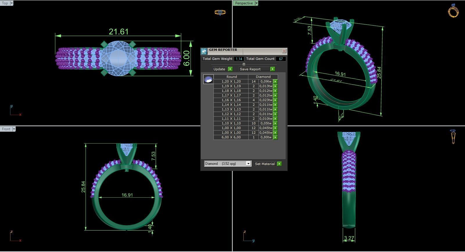 Woman Solitaire Ring 726 3D print model_5