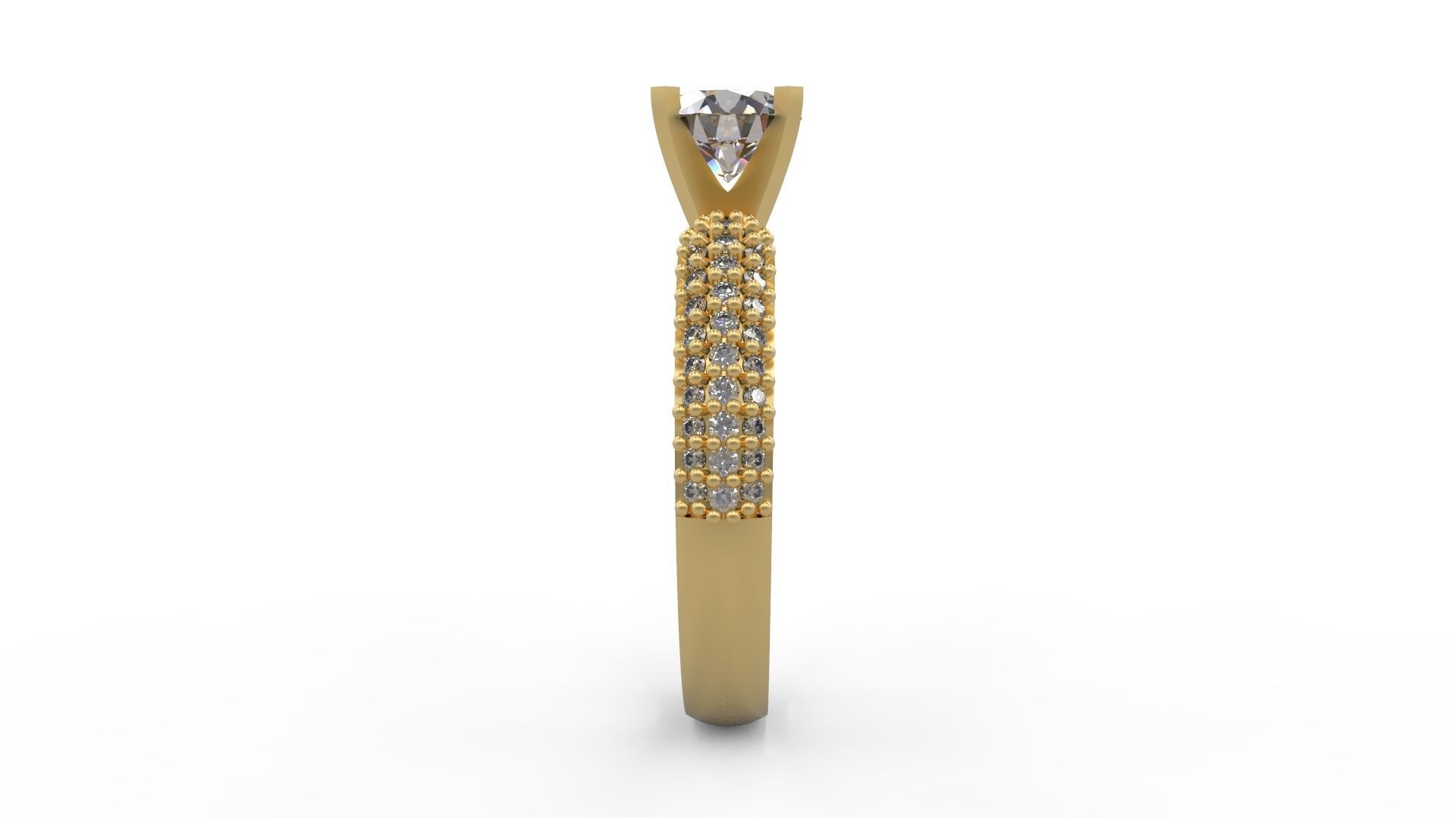 Woman Solitaire Ring 726 3D print model_2