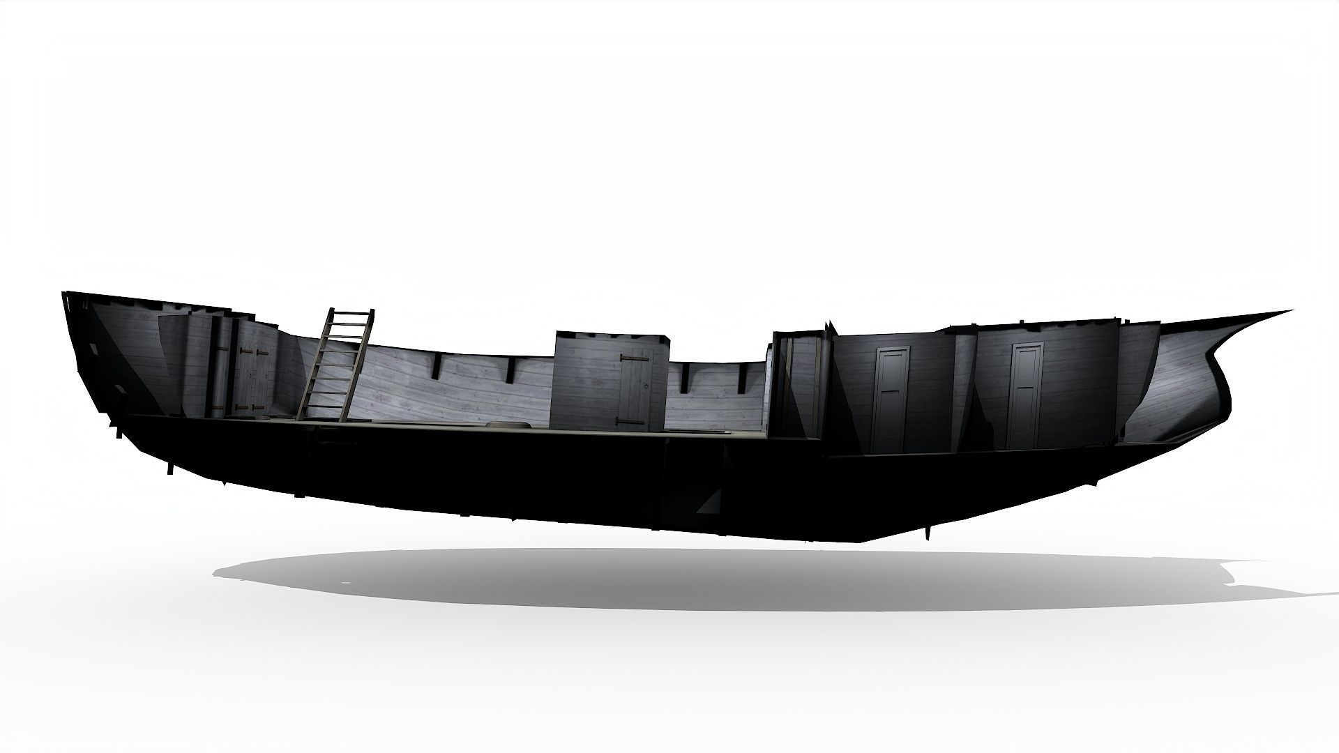 HMS Alert 1777 Cutter Low-poly 3D model_9