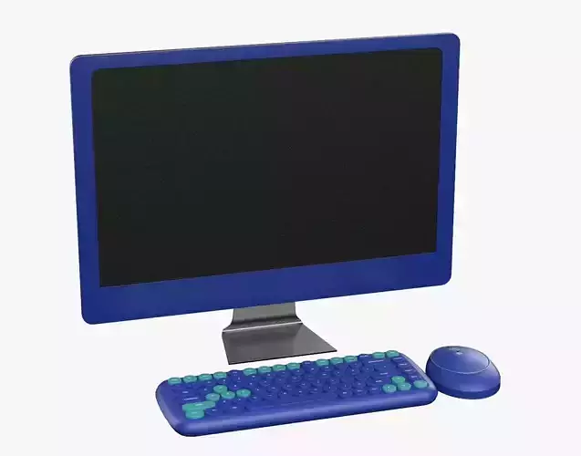 Wireless Pc Set Monitor Keyboard Mouse Handsome Blue Version