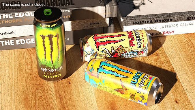 Monster Energy Drinks Set 3D model 4