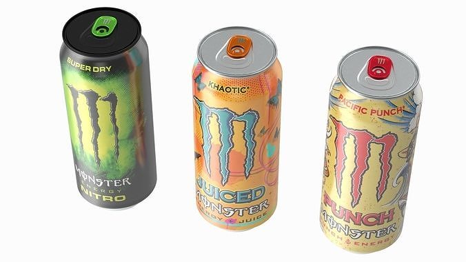 Monster Energy Drinks Set 3D model 7