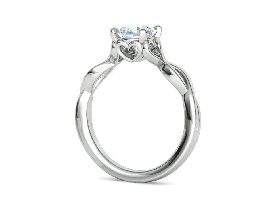 1ct Solitaire Heart Ring 4 prong Paradise design 3dmodel 3D print model_25