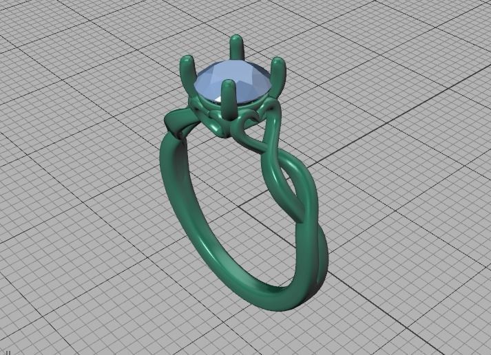 1ct Solitaire Heart Ring 4 prong Paradise design 3dmodel 3D print model_13