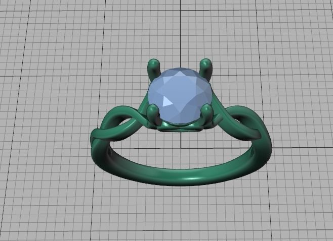 1ct Solitaire Heart Ring 4 prong Paradise design 3dmodel 3D print model_37