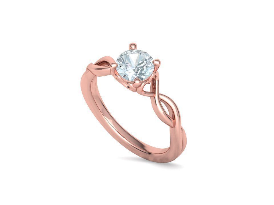 1ct Solitaire Heart Ring 4 prong Paradise design 3dmodel 3D print model_32