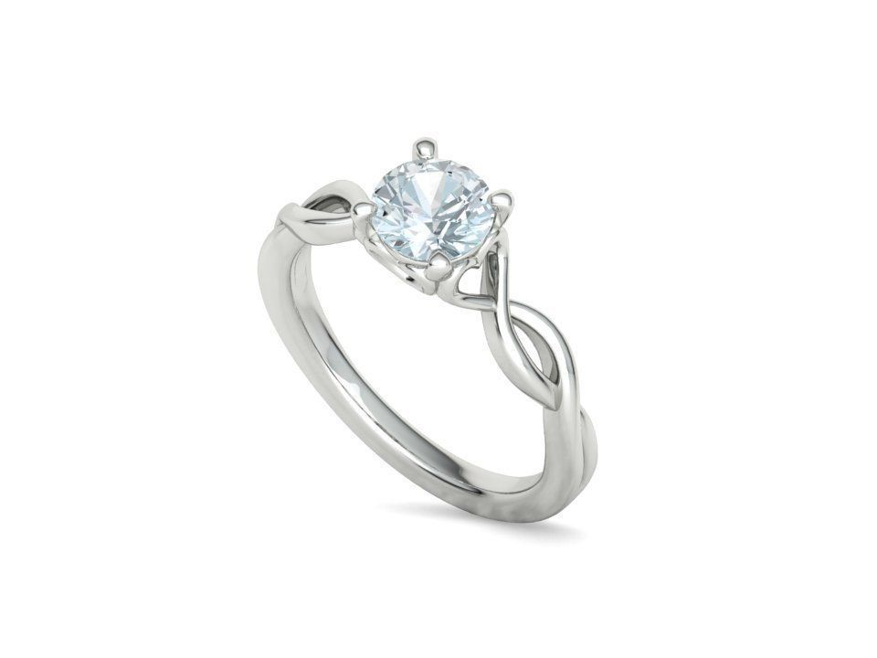 1ct Solitaire Heart Ring 4 prong Paradise design 3dmodel 3D print model_34