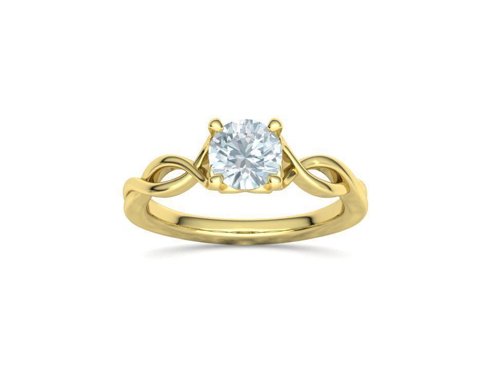 1ct Solitaire Heart Ring 4 prong Paradise design 3dmodel 3D print model_18