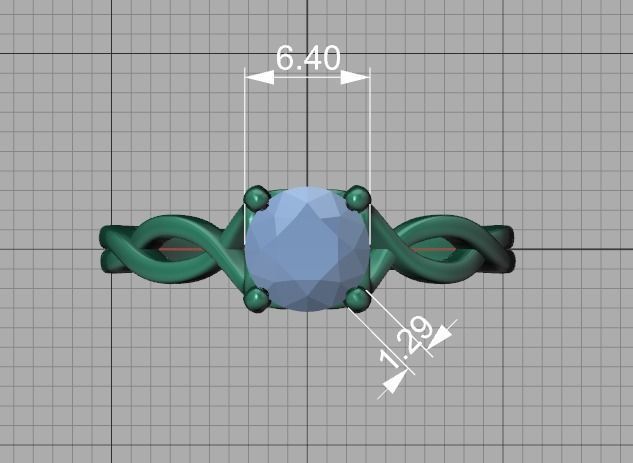 1ct Solitaire Heart Ring 4 prong Paradise design 3dmodel 3D print model_11