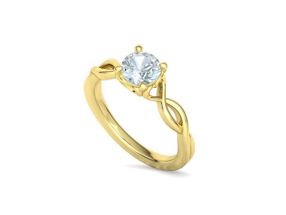 1ct Solitaire Heart Ring 4 prong Paradise design 3dmodel 3D print model_33