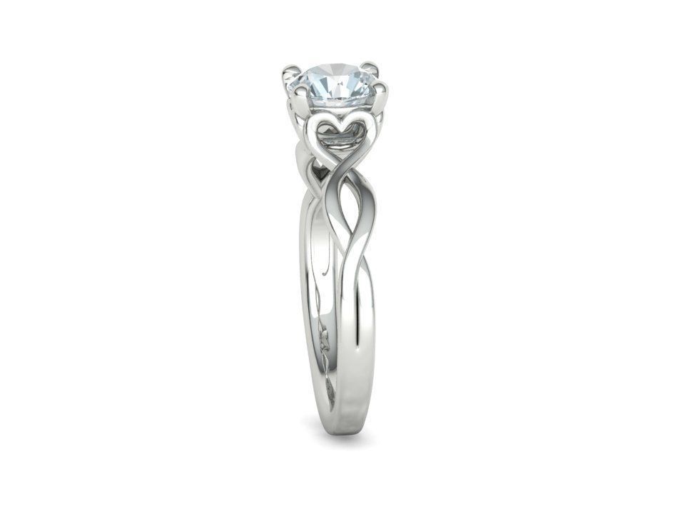 1ct Solitaire Heart Ring 4 prong Paradise design 3dmodel 3D print model_31