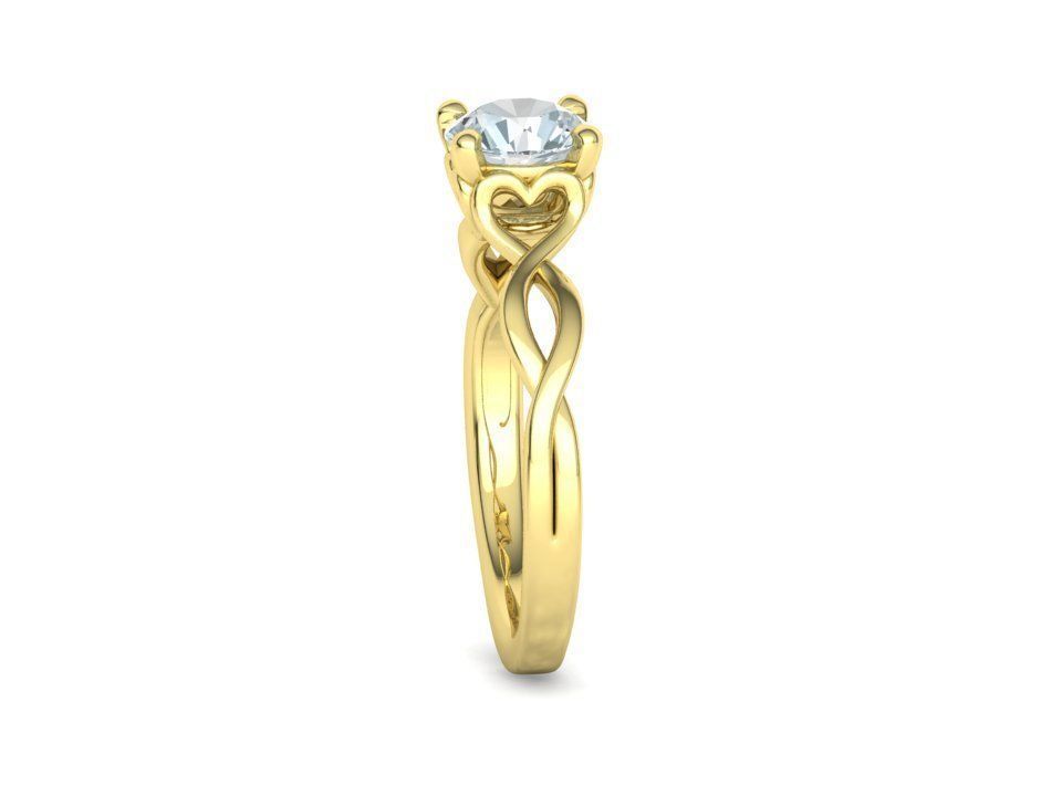 1ct Solitaire Heart Ring 4 prong Paradise design 3dmodel 3D print model_30