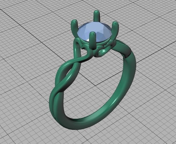 1ct Solitaire Heart Ring 4 prong Paradise design 3dmodel 3D print model_38