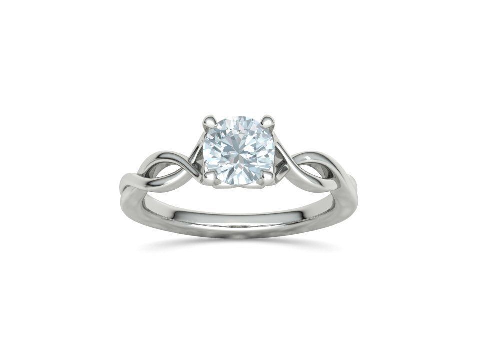 1ct Solitaire Heart Ring 4 prong Paradise design 3dmodel 3D print model_19