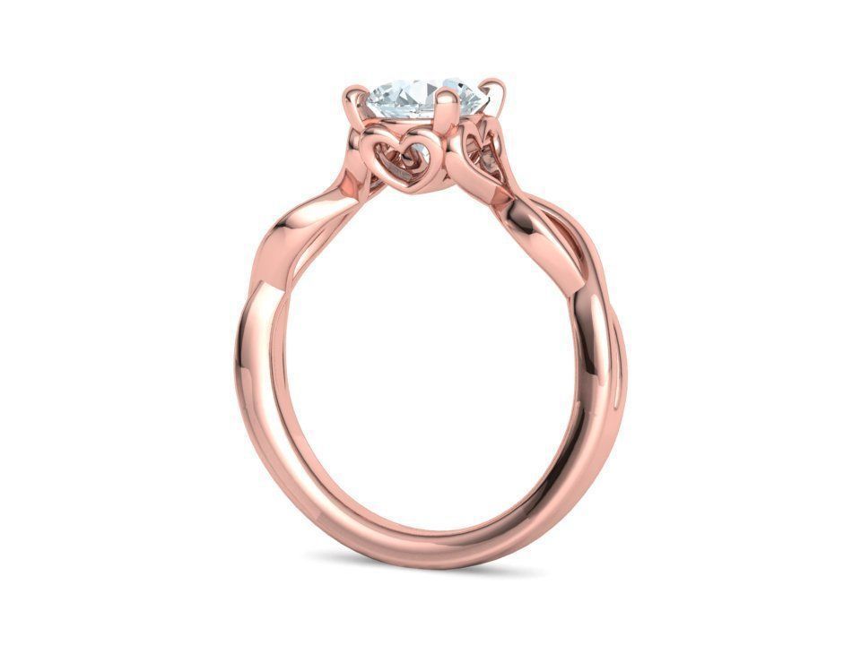 1ct Solitaire Heart Ring 4 prong Paradise design 3dmodel 3D print model_23