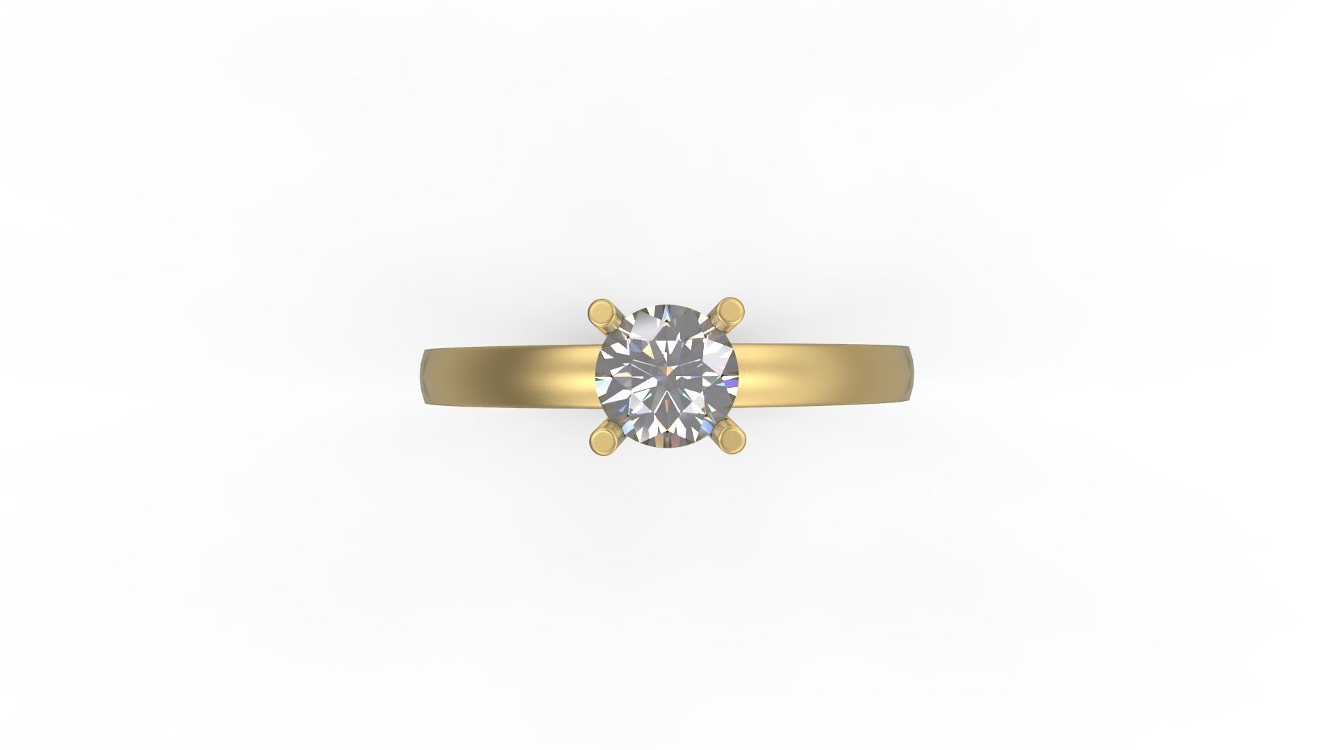 Woman Solitaire Ring 729 3D print model_4