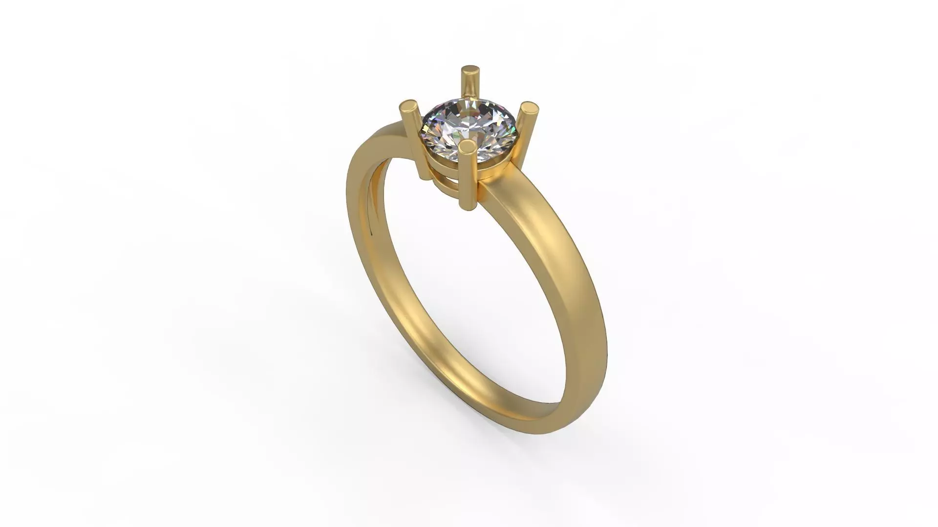 Woman Solitaire Ring 729 3D print model_0