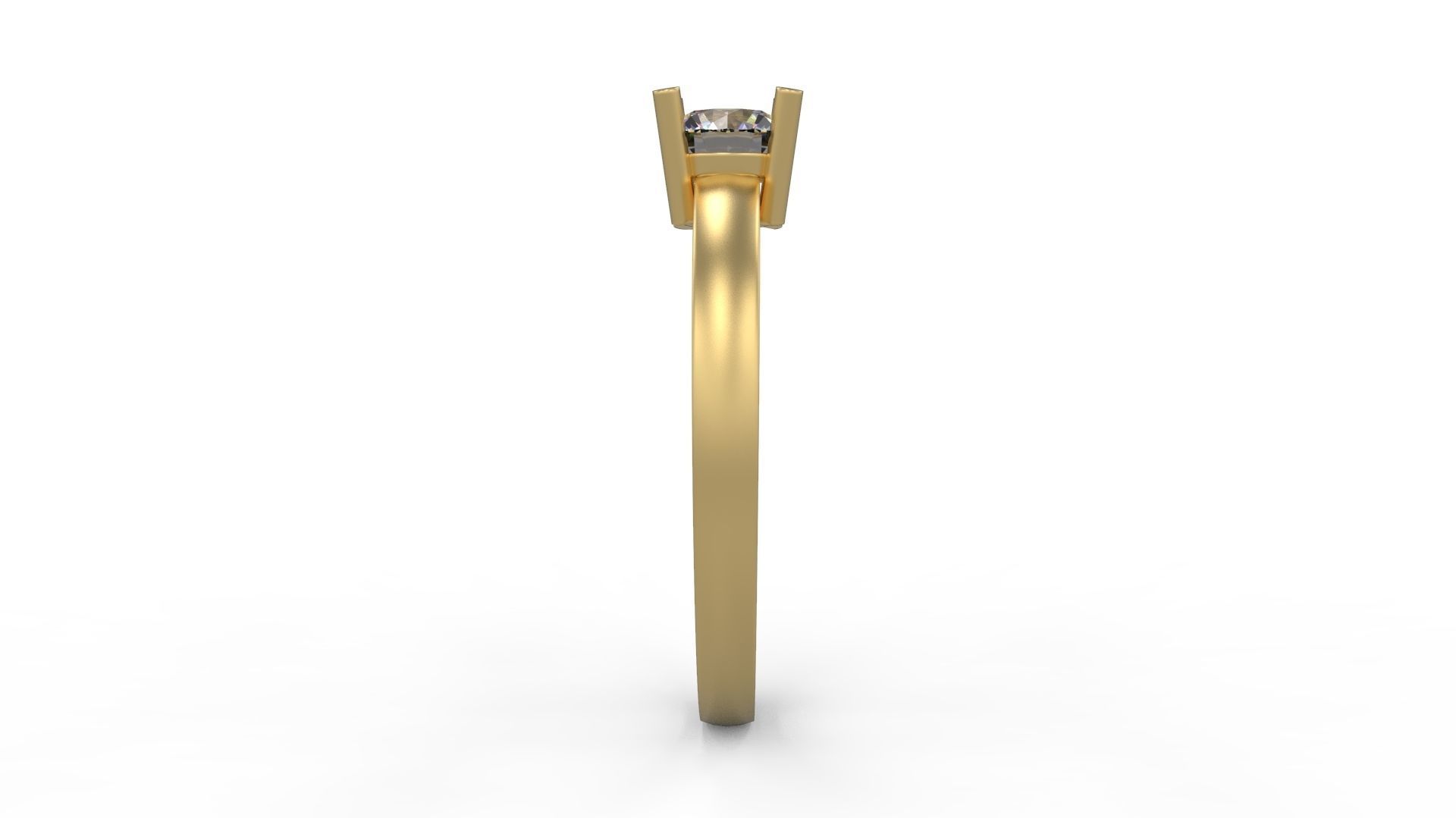 Woman Solitaire Ring 729 3D print model_2