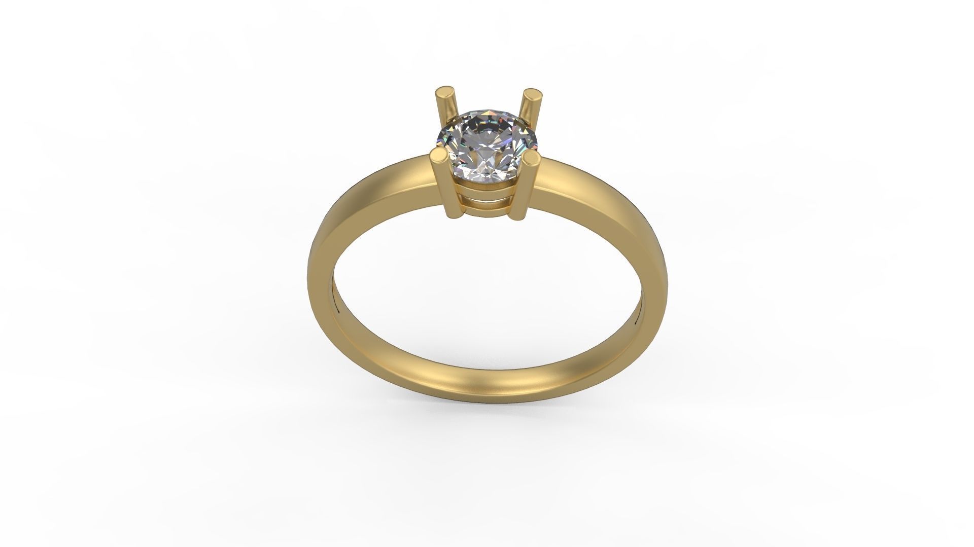 Woman Solitaire Ring 729 3D print model_3